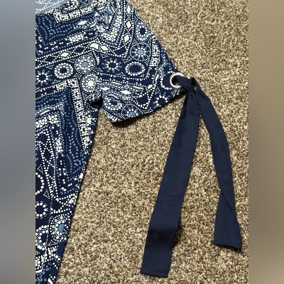 Espresso Navy and White Midi Dress - Picture 8 of 9